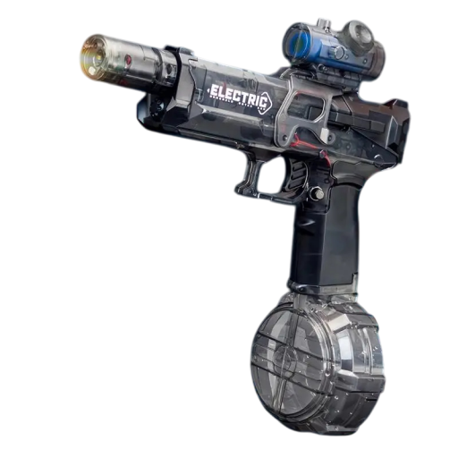 Pistola de água elétrica para crianças com luz sensorial Mira Carregador de tambor Bateria recarregável Carregamento USB Brinquedo de água de verão