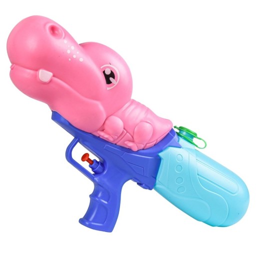 Pistola de agua para niños hipopótamo 500 ml 35 × 19 cm con depósito de plástico y mango ergonómico para juegos de agua en verano