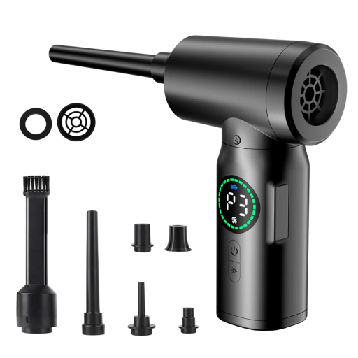 Pistola de aire para limpieza de automóviles y miniaspiradora 2 en 1, limpiador de aire inalámbrico, soplador de polvo de aire comprimido eléctrico, miniaspiradora portátil de 16,5 x 9,8 x 5,7 cm