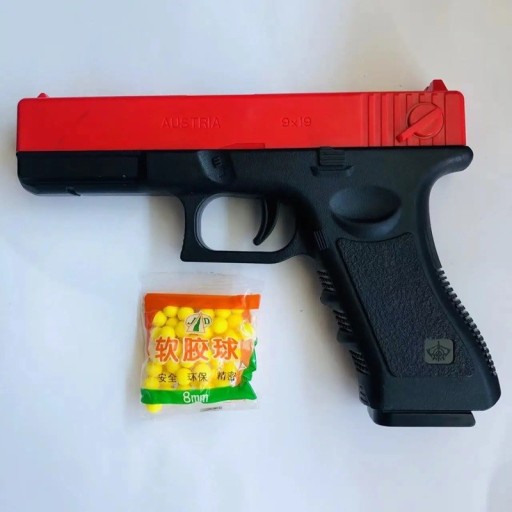 Pistola de airsoft táctica para crianças com esferas macias de 8mm Brinquedo seguro para crianças Arma de airsoft para treino de precisão Pistola infantil com munições