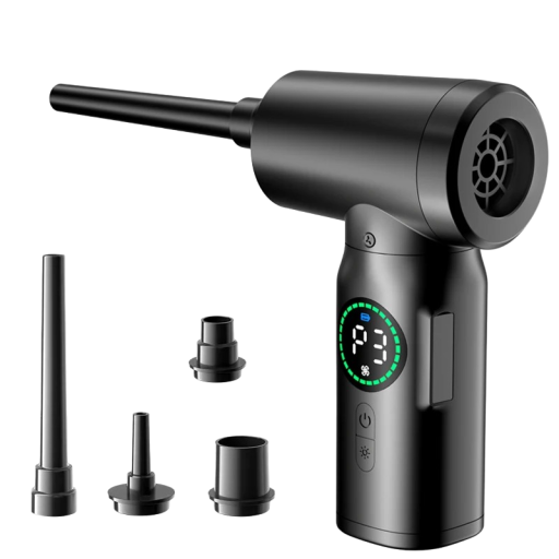 Pistola de ar para limpeza Pincel elétrico Aspirador de ar a bateria com 5 bocais Soprador de poeira elétrico com ar comprimido 7500 mAh 16,5 x 9,8 x 5,7 cm