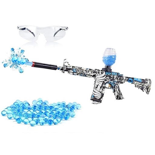Pistola elettrica airsoft lunga con 3000 proiettili di gel Giocattolo per bambini Con proiettili di protezione Ricarica USB Portata 15 m Per bambini e adulti