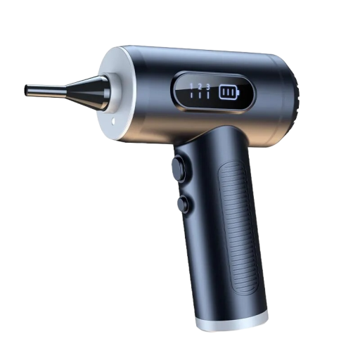 Pistolet à air pour le nettoyage de voiture et mini aspirateur 2 en 1 Nettoyeur à air rechargeable Souffleur à poussière électrique à air comprimé Mini aspirateur portable 6000 mAh 27,7 x 5,7 cm