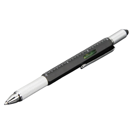Pix multifuncțional 7-în-1 cu bilă, stylus tactil, riglă, șurubelniță, nivelă, instrument reîncărcabil din plastic pentru muncă și birou