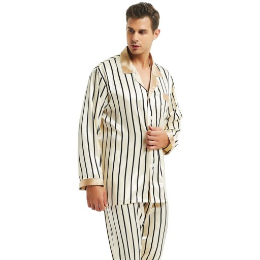 Piżama męska w paski T2415