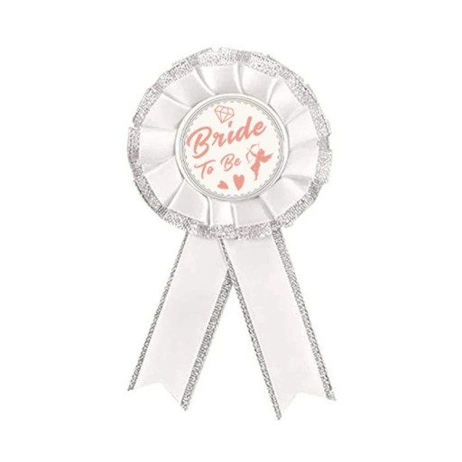 Placa de boda blanca Bride To Be con lazo Cinta decorativa para la novia Despedida de soltera