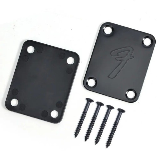 Placa de mástil en forma de F para guitarra eléctrica con 4 tornillos de montaje, placa de metal, pieza de repuesto para mástil y cuerpo, accesorios de guitarra, pieza de repuesto