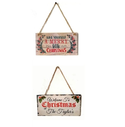 Placa de Natal suspensa