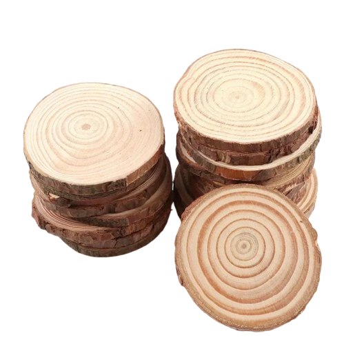 Placas de madeira natural 5 pcs Ø 5–6 cm Espessura 0,5 cm Discos de madeira para decorações Artesanato Produção de enfeites Materiais de artesanato