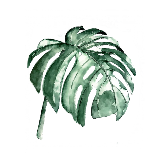 Plakat til væg botanisk grøn blad 50 × 70 cm tryk på lærred naturligt motiv grøn dekoration til indretning uden ramme
