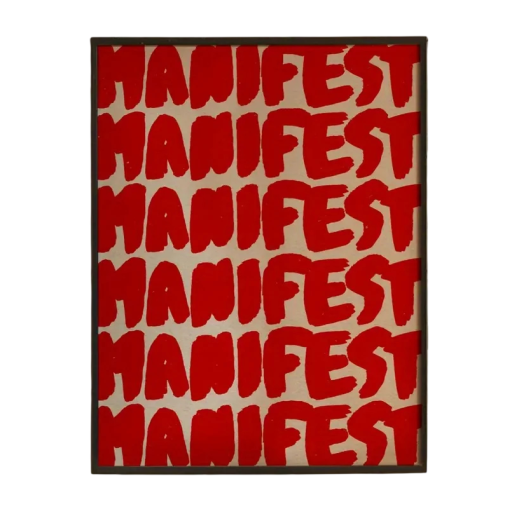 Plakat til væg med teksten manifest 20 x 30 cm tryk på lærred blød plakat rød uden ramme dekoration til hjemmet