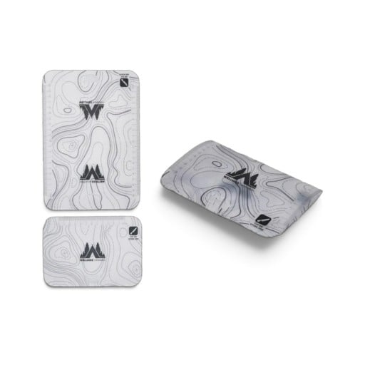 Planche à découper de camping pliable Flexible avec échelle sur les bords 25,5 x 18 cm Blanche avec motif de courbes de niveau Pour le camping et les excursions