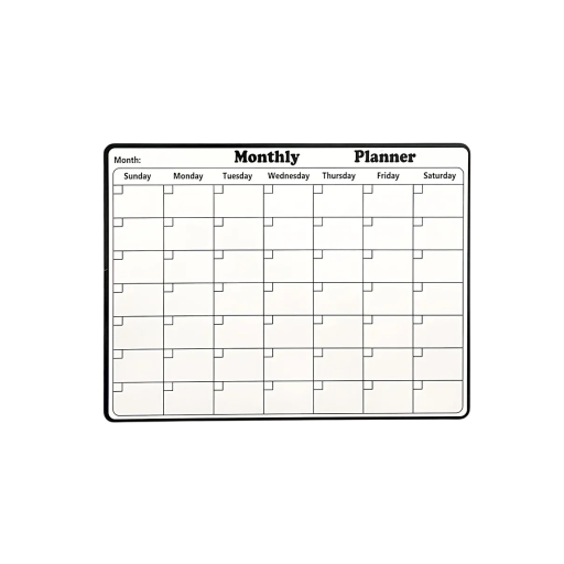 Planeador magnético mensal 21×28 cm quadro apagável para marcadores para organização de tarefas calendário para frigorífico e planeamento