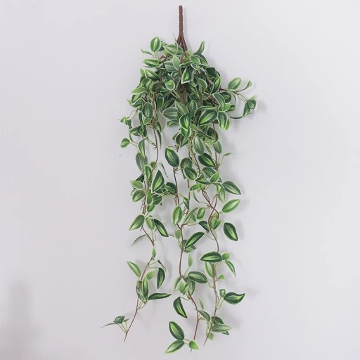 Planta trepadora artificial colgante de 75 cm. Guirnalda decorativa de plástico para interior de casa, boda, balcón o maceta colgante.