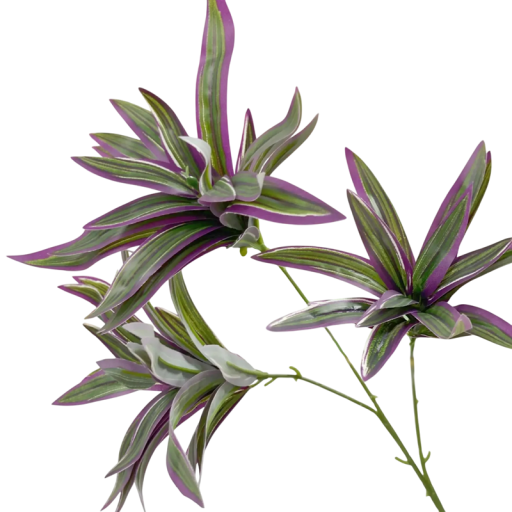 Plante artificielle Tradescantia zebrina 70 cm Branche en plastique multicolore avec des feuilles violet-vert Décoration pour vase intérieur