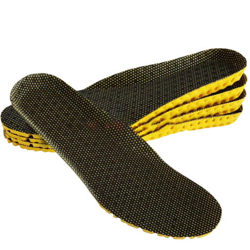 Plantillas negras para zapatos Acolchado ortopédico de espuma suave Absorción de impactos Soporte de arco Material transpirable Comodidad al caminar