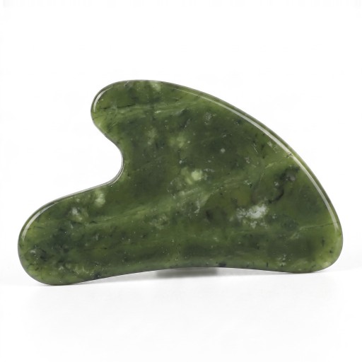 Plaque de Gua Sha en jade en forme de cœur 7,5 x 5 cm Grattoir de massage en pierre naturelle Vert foncé Pour le massage du visage et du cou