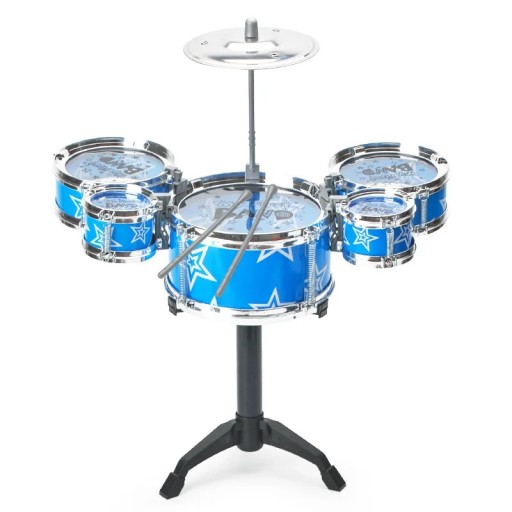 Plast Jazztrumset för barn 42 x 36,5 x 20 cm Pedagogisk leksak för nybörjare Musikinstrument för pojkar och flickor Interaktiva trummor