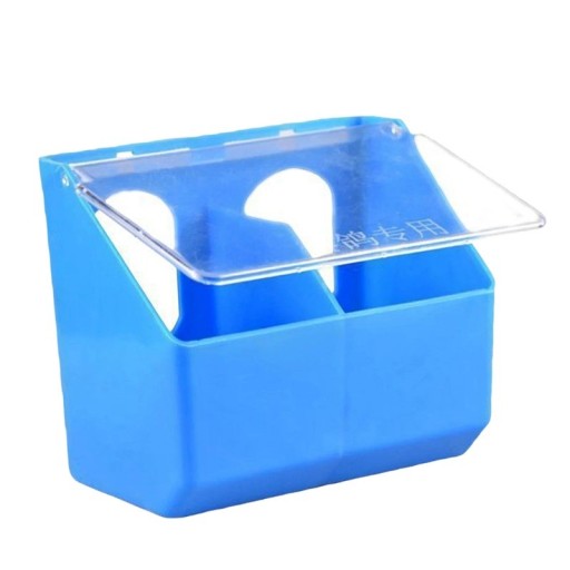 Plastfoderautomat för fåglar med 2 fack 16x9,5x14 cm plast flera färger hängande foder till bur för småfåglar