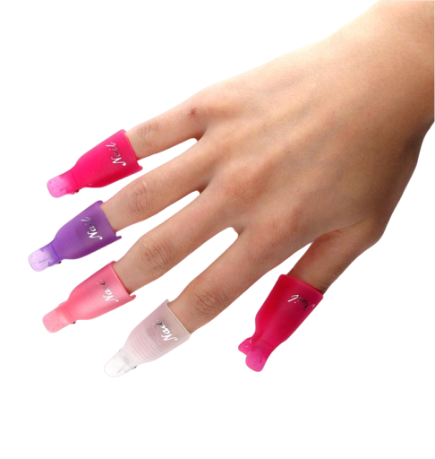 Plastic Coloured Nail Clips for Removing UV Gel Polish Nail Removal Tool 10 pcs