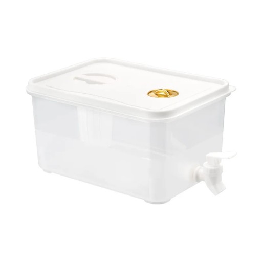 Plastic drink dispenser for the fridge 6.5 l with leak-proof tap water jug cold drinks bar party container 26.5×19.5×14 cm