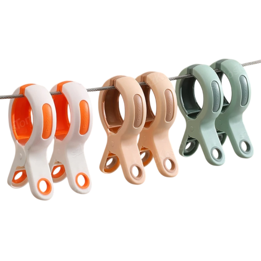 Plastic Strong Clothes Pegs 6 pcs 11 x 6 x 2 cm Firm Opening up to 7.7 cm Windproof Pegs for Line Robust Design for Home and Camping