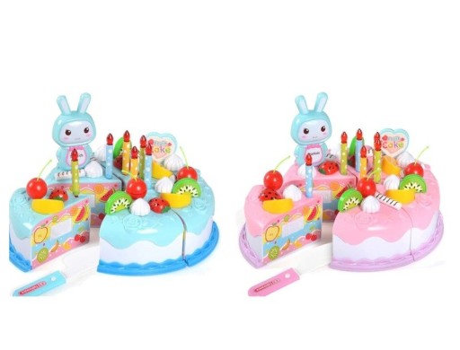 Plastikowy tort dla dzieci z królikiem