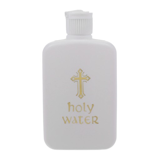 Plastinen Holy Water -motivoitu 100 ml valkoinen muovipullo kannella nesteiden ja pyhän veden säilyttämiseen