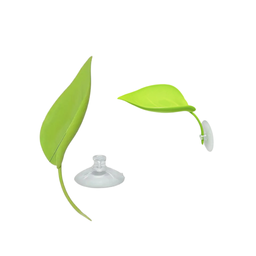 Plastisk blad med sugekop 19 x 7,5 cm til krybdyr, terrariedekoration, sted til opvarmning og hvile
