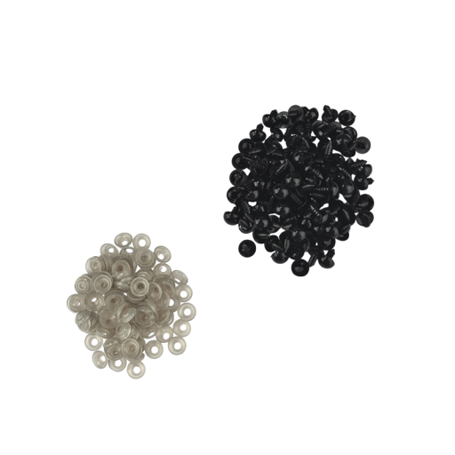 Plastowe czarne oczy do zabawek pluszowych 12 mm 100 sztuk Oczy bezpieczeństwa do zabawek Figury Lalki Misie Rękodzieło DIY