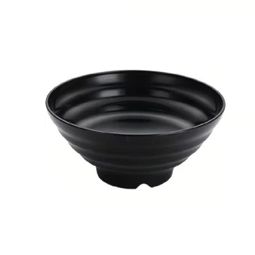 Plastskål för mat 25 × 9,5 cm svart serveringsskål för soppa, nudlar, sallad och vardagligt middagsbord