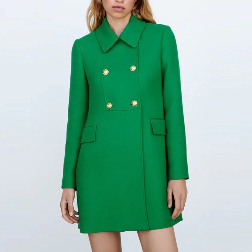 Płaszcz damski zielony P2371