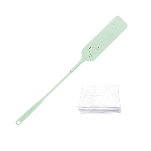 Platt dammborste 7,6x7,3 cm med förlängt handtag och 10 st non-woven-dukar Hushållsrengöring Fogborste för svåråtkomliga ställen