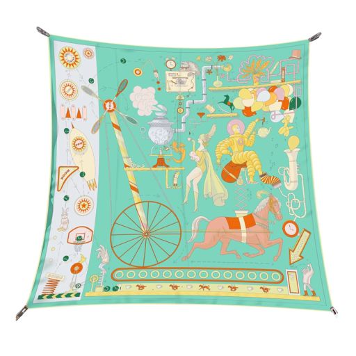 Playful Square Women's Scarf Multifunctional French Fashion Head Neck Hair Body Scarf Fashion Trend Four Seasons