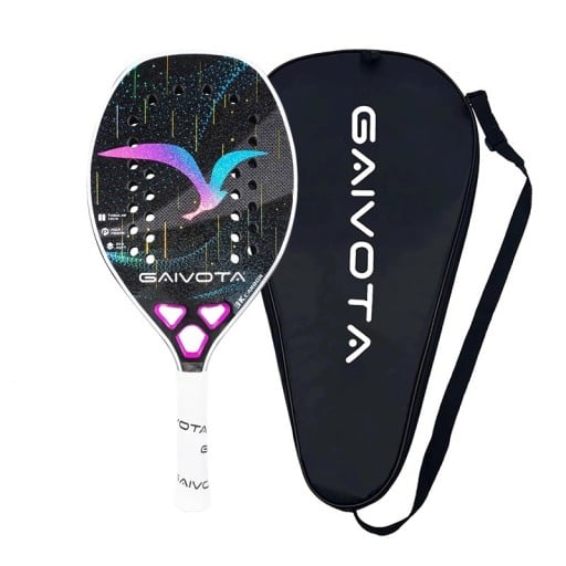 Plážová tenisová raketa Gaivota 3K uhlíkový povrch Struktura z uhlíkových vláken Černá EVA pěna S pouzdrem na raketu Pro beach tennis
