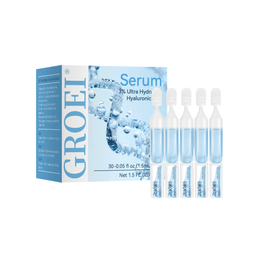 Pleťové sérum v ampulích 30 x 1,5 ml s 3% kyselinou hyaluronovou Intenzivní hydratace pleti Jednorázové dávky Na obličej i krk
