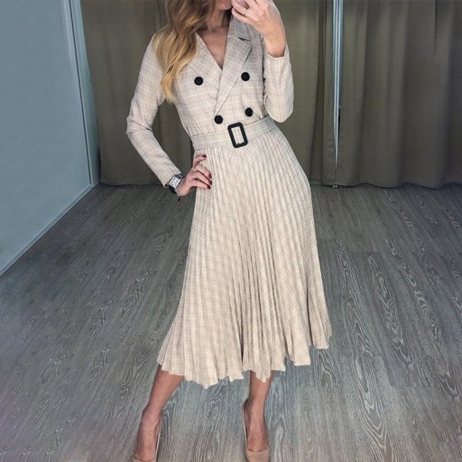 Plisseret midikjole A1