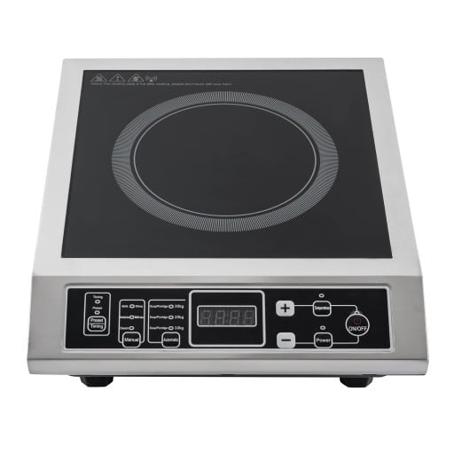 Plită Inductivă 3500 W Control Tactil și Timer 8 Trepte Placă Scloaceramică și Oțel Inoxidabil 42 x 35 x 11 cm Neagră Pentru Bucătărie și Caravane