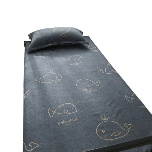 Ploché prestieradlo na jednolôžko 120 x 210 cm s motívom veľrýb 100% polyesterové ložné prádlo