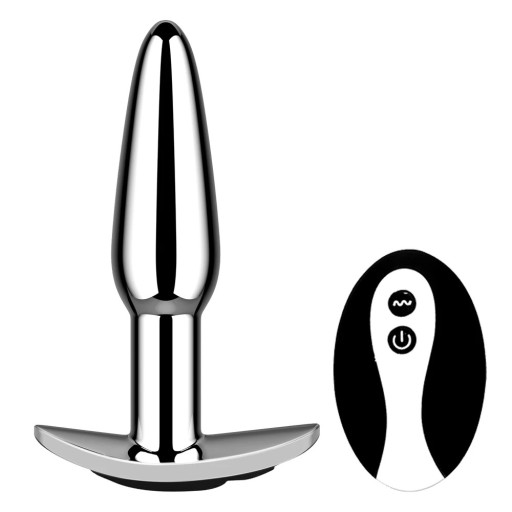 Plug anal vibrador de metal de 10 cm con 10 modos de vibración, carga USB magnética y agarre ancho para un uso seguro, embalaje discreto