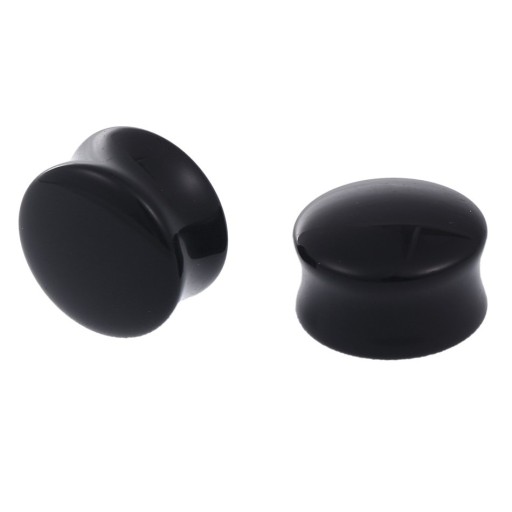 Plug en acrylique pour oreille Forme en selle avec bords élargis Exécution pleine pour lobule d'oreille étendu Surface lisse et arrondie