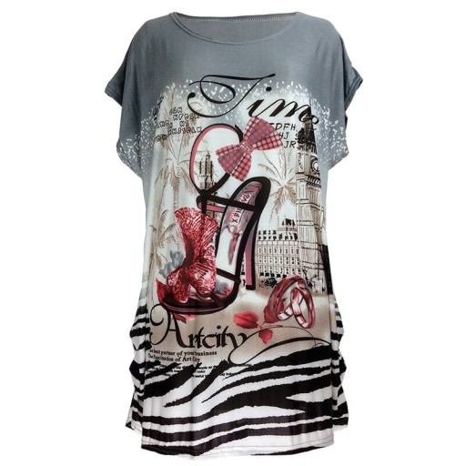 Plus size dame t-shirt med print