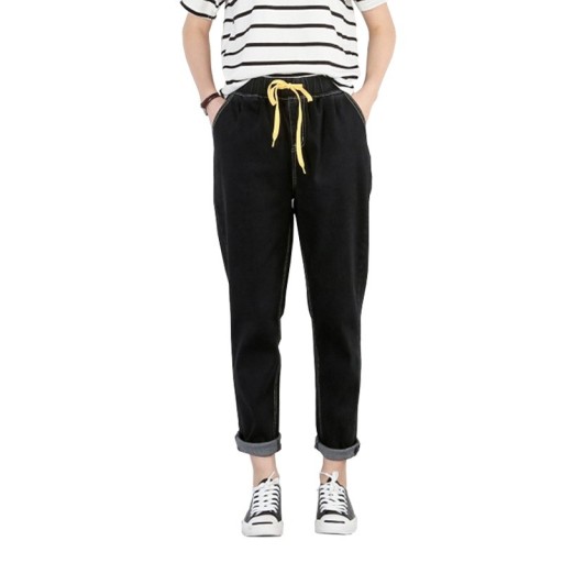 Plus size damejeans med elastisk talje