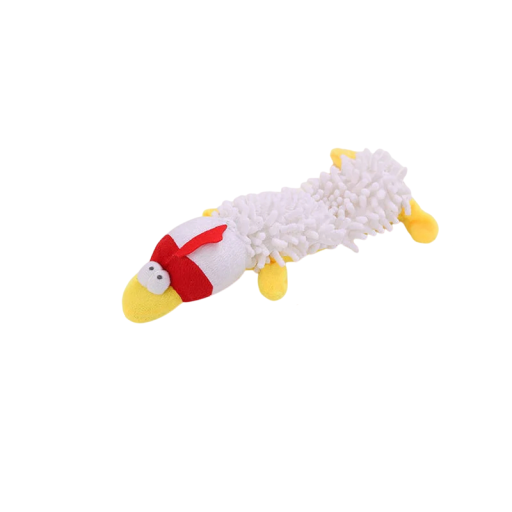 Plüschspielzeug für Hunde mit Quietscher in Form einer weißen Henne 27 x 10,5 cm strapazierfähiges Kau- und Reinigungs-Spielzeug aus weichem Material
