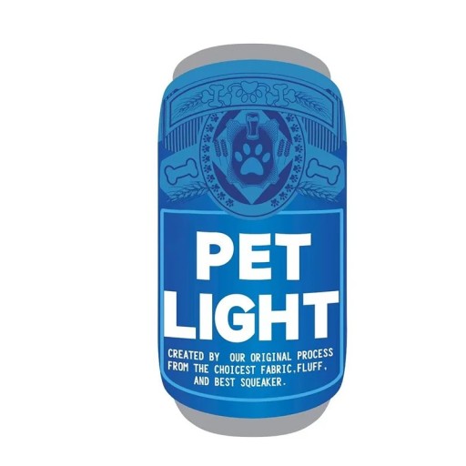 Plüschspielzeug für Hunde Quietscher blaue Dose mit Krone 14 x 7 cm strapazierfähiger Plüsch zum Kauen und Spielen von Haustieren