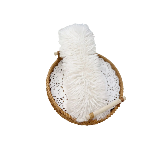 Plush Chew Toy for Cats Oval Cushion with Long Fur Soft Plush Toy for Cats to Play, Chew and Cuddle