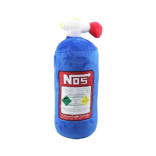Plush NOS Bottle 45 cm Car Cushion Interior Decoration Soft Plush with PP Cotton Filling Stylish Accessory for Car and Tuning Fans