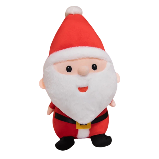 Plush Santa Claus 40 cm Christmas Plush Toy Made of Soft Cotton and PP Cotton Detailed Red Suit with Hat Cute Christmas Decoration and Gift