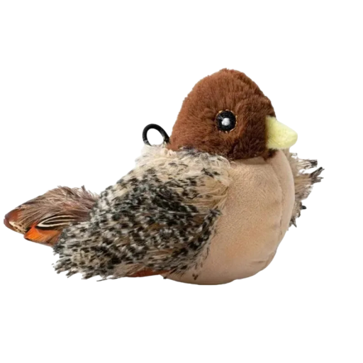 Plush Toy for Cats Sparrow Sound Toy for Cats Realistic Toy for Cats with Sound Emits Bird Sound Stimulating Toy