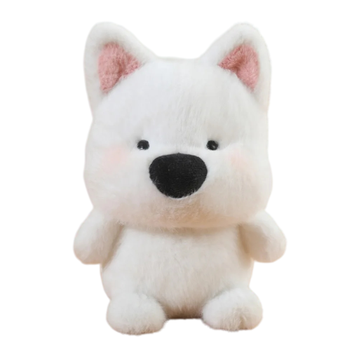 Plush White Dog 16 cm Soft Plush Toy Made of Soft Material with PP Cotton Filling Cute Pet Decoration and Gift for Children and Adults